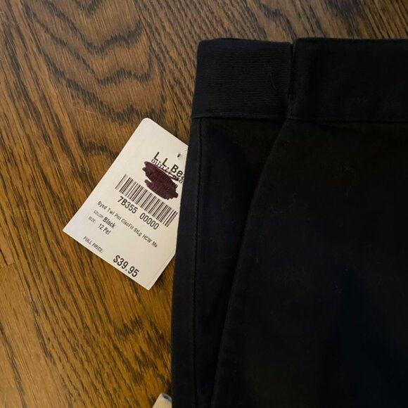 (2) pair L.L. Bean Classic Fit Chino Pants black and khaki size 12P NWT women's - Picture 3 of 16